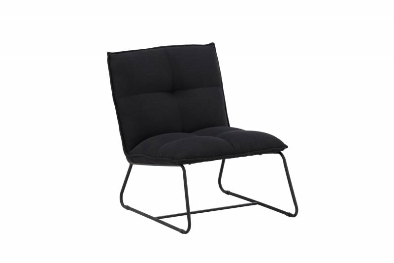 Madison loungestol sort med linnedstruktur