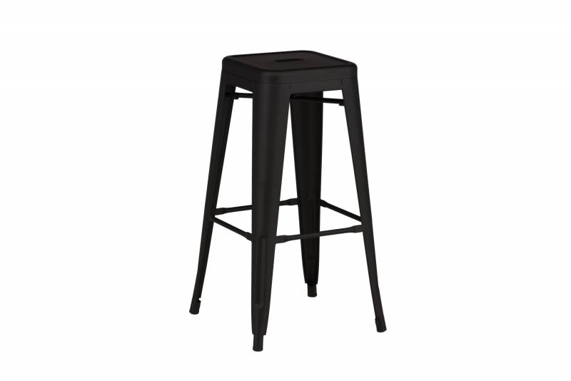 Tempe barstol 76 cm i sort st&aring;l