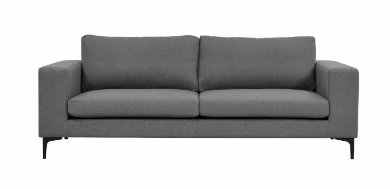 Bolero 3-personers sofa 215cm gr&aring;t stof og sort stel