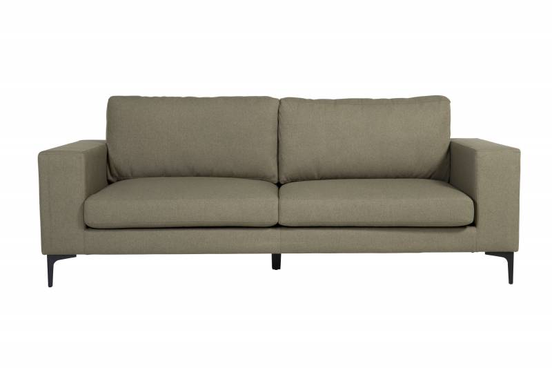 Bolero 3-personers sofa 215cm gr&oslash;nt stof og sort stel