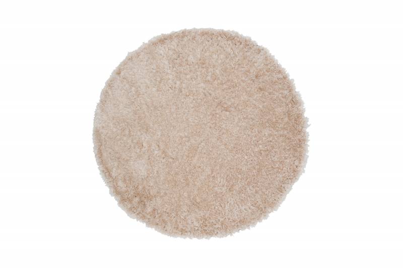 Natta rundt polyestergulvt&aelig;ppe &Oslash;200cm beige