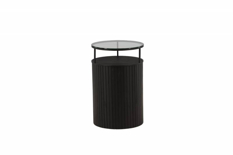 Bovall sidebord &Oslash;37cm med glasbordplade sort