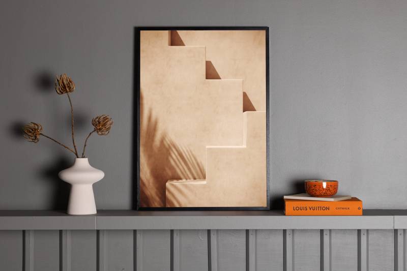 Plakat Stairs 21x30cm beige