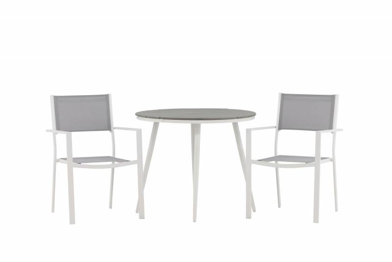 Break spisebordss&aelig;t med bord &Oslash;90cm og to Copacaban stole gr&aring;