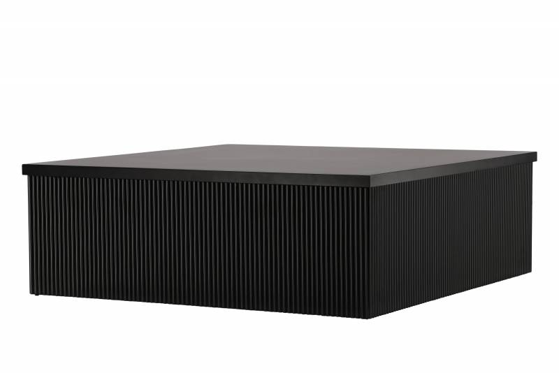 Lenox sofabord 90x90 cm MDF med ribbet design sort