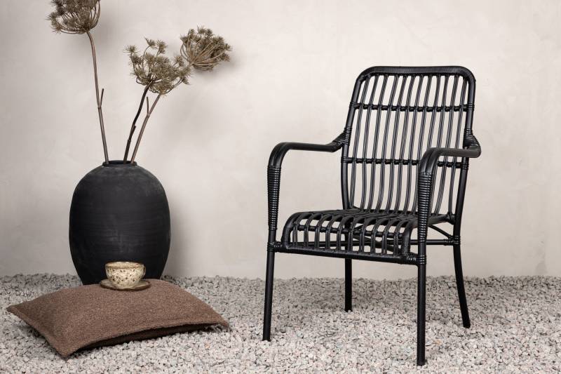 Rizal loungestol i sort aluminium