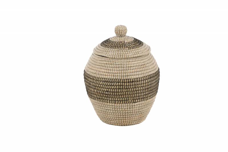 Chennai fletkurv i naturstr&aring; &Oslash;33cm h&oslash;jde 58cm natur og beige