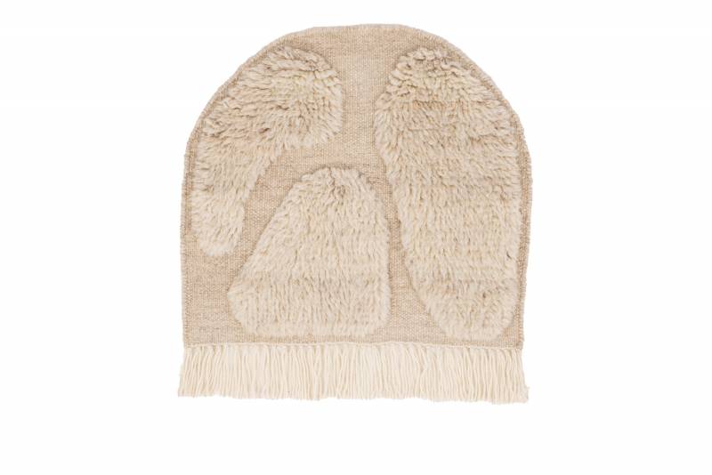 Jakobs&ouml; v&aelig;gt&aelig;ppe i bl&oslash;d uld 62x50cm offwhite