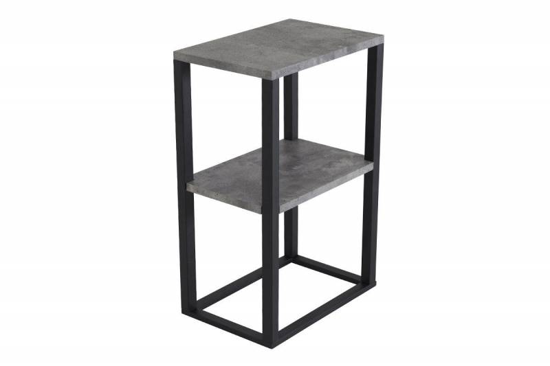 Rise hj&oslash;rnebord med 2 hylder i betonlook 45x30cm sort