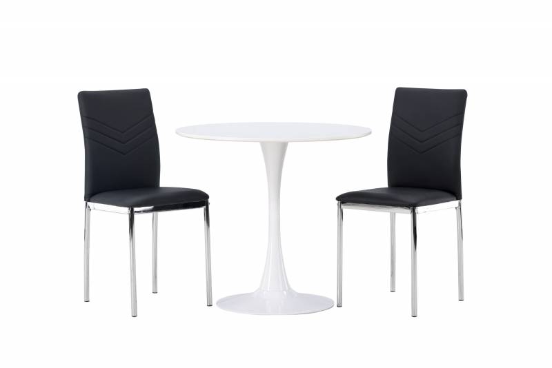 Hamden spisebordss&aelig;t med bord &Oslash;80cm og to stole