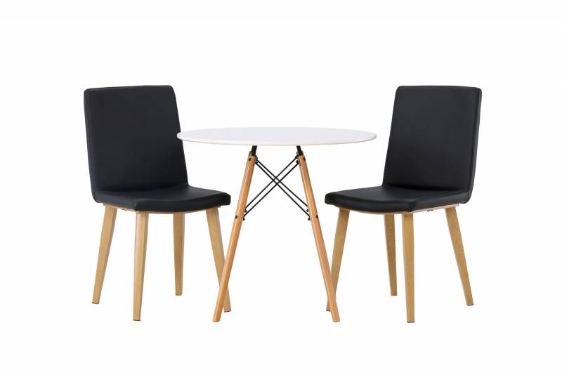 Danburi spisebordss&aelig;t &Oslash;60cm med to spisebordsstole