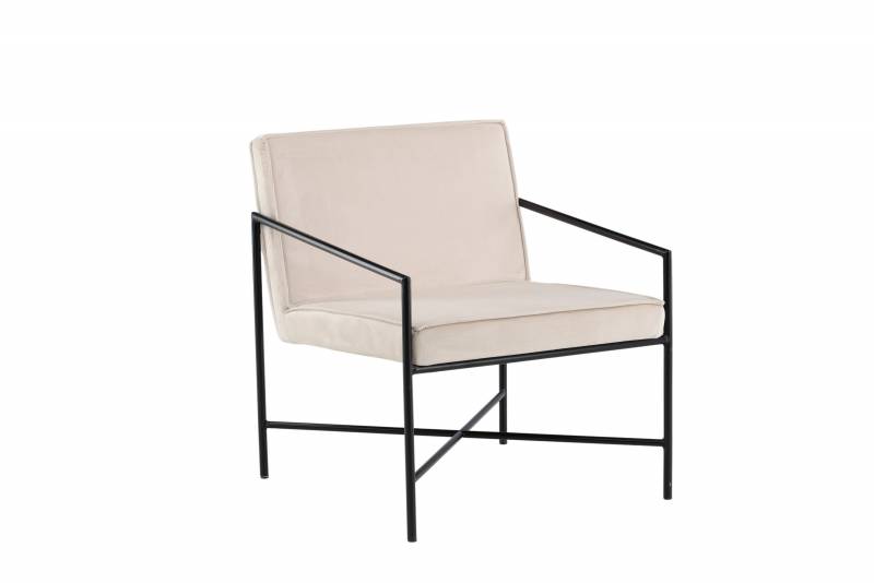 Rakel l&aelig;nestol i velur polyester beige