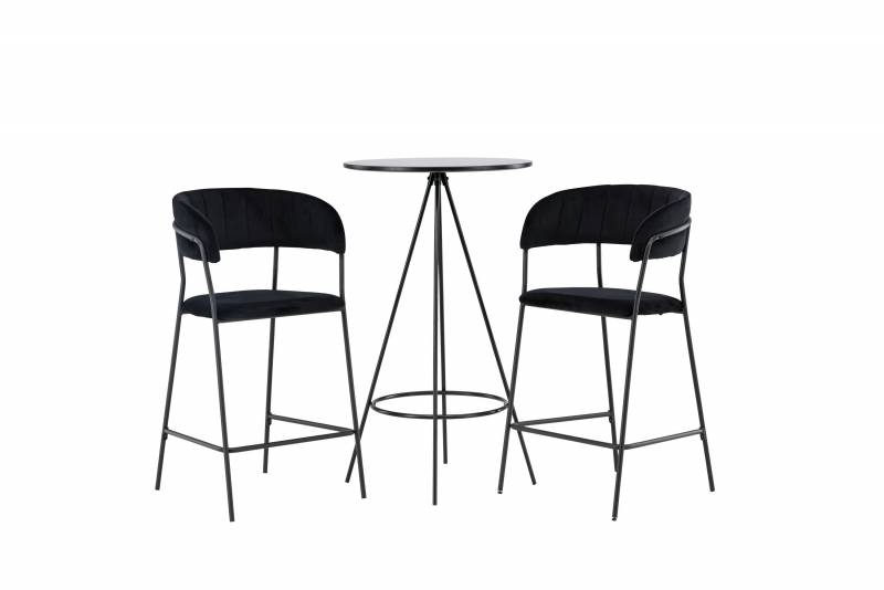 Bistro barbordss&aelig;t med bord &Oslash;60cm og to Lui barstole