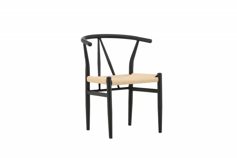 Alfons Dining Chair - Black / Beige Rope