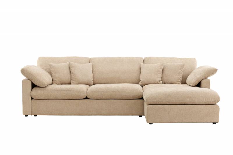 Amalfi hj&oslash;rnesofa sandfarvet stof