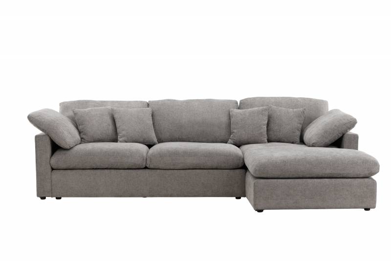 Amalfi hj&oslash;rnesofa vendbar m&oslash;rkegr&aring; stof