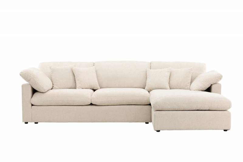 Amalfi hj&oslash;rnesofa beige stof