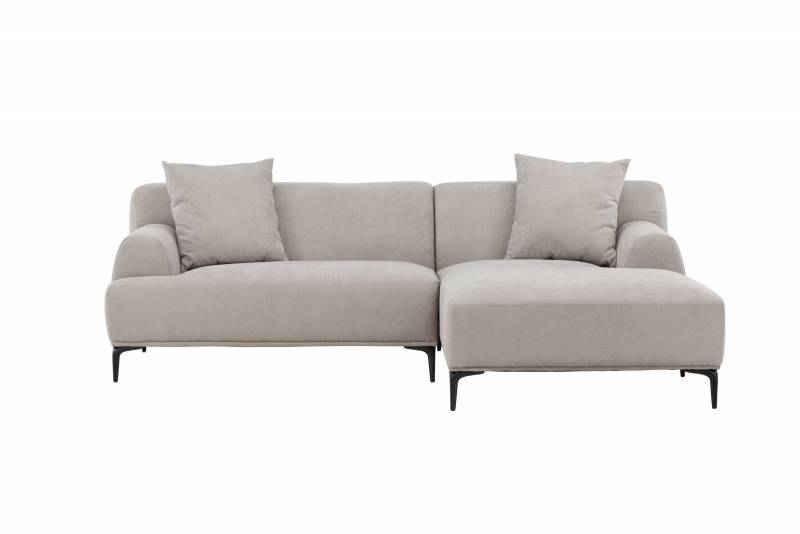 Viskan sofa 3-personers med chaiselong lys gr&aring; stof
