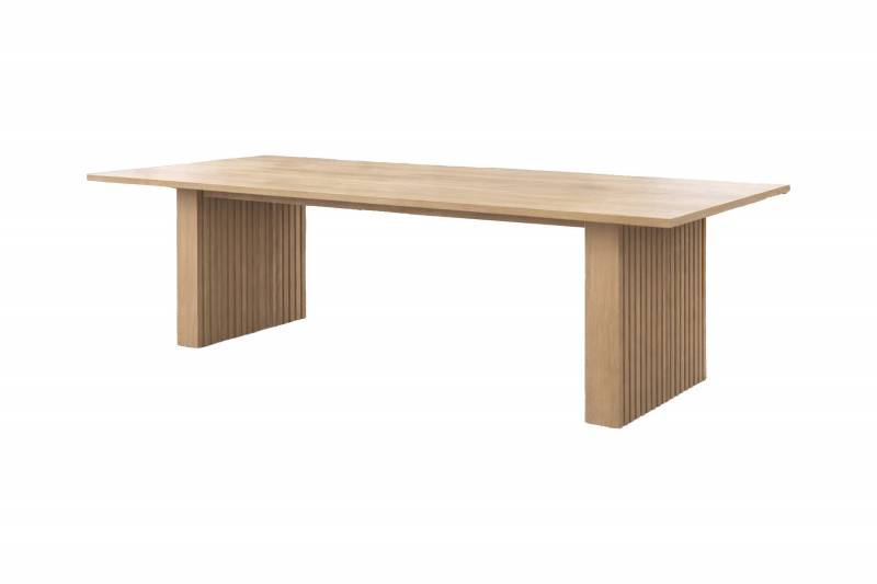 Humle spisebord med udtr&aelig;k 200-300x100cm i natur gummitr&aelig;