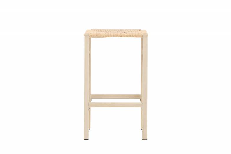 Polly barstol 2-pak &ndash; Hvidpigmenteret / Beige naturreb