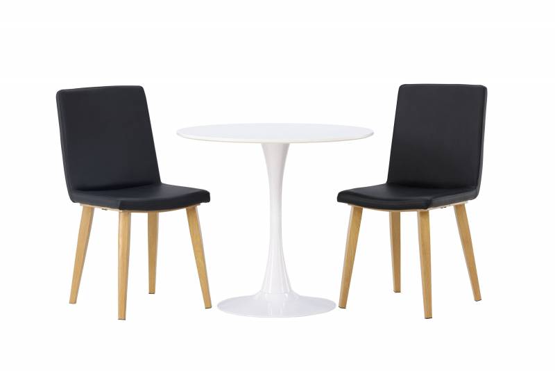 Hamden spisebordss&aelig;t med bord &Oslash;80cm og to stole sort