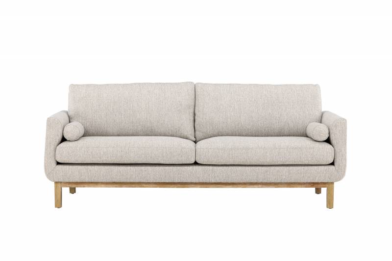 Olympos sofa 3-personers med beige stof og tr&aelig;ben