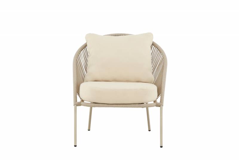 Lindos loungestol med hynder beige