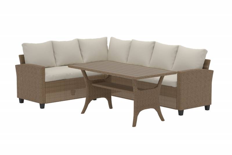 Brentwood havem&oslash;bels&aelig;t med hj&oslash;rnesofa og bord beige