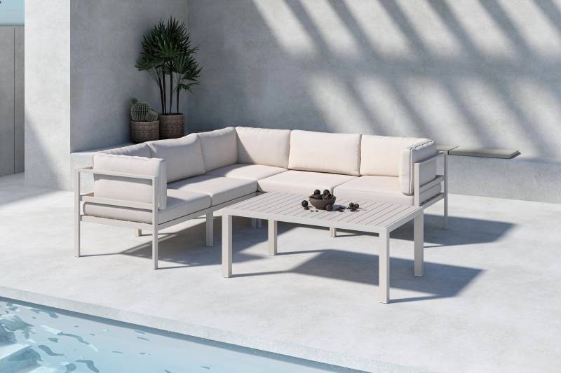 Copacabana hj&oslash;rne loungesofa 3 + 2 modul med hynder og bord beige