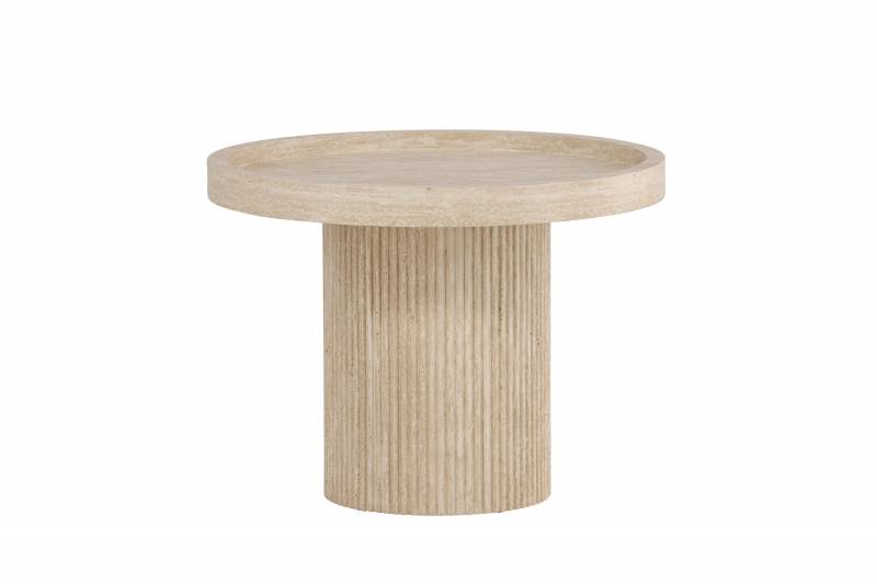 Krille sidebord &Oslash;60cm MDF i travertinlook beige