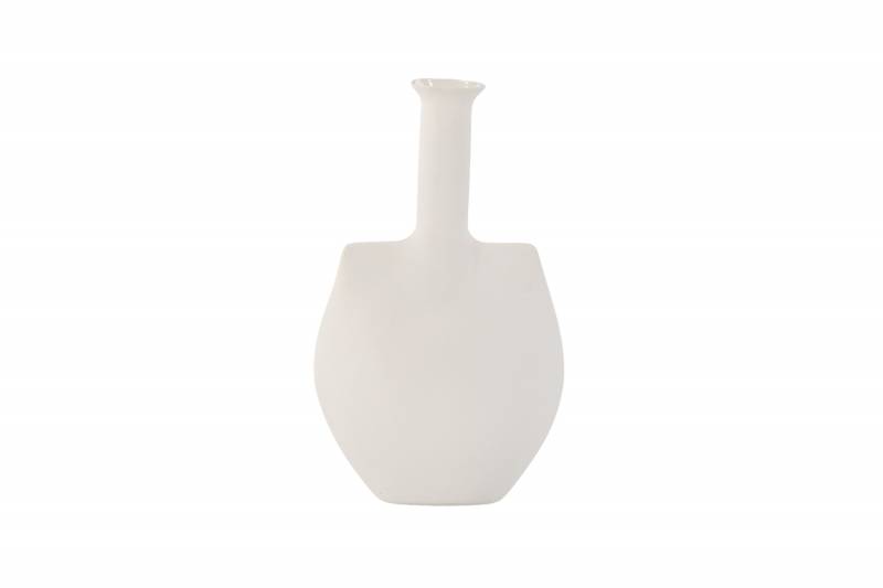 Madison vase 22x14x8cm glaseret stent&oslash;j hvid