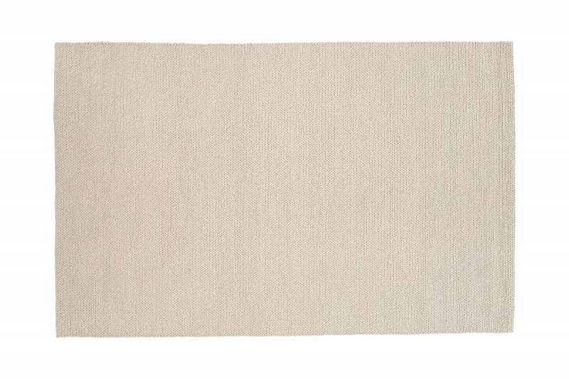 Marta gulvt&aelig;ppe i h&aring;ndv&aelig;vet uld 200x300cm creme