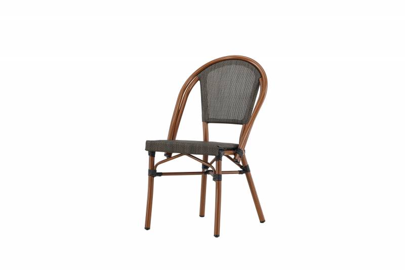 Guarda caf&eacute;stol i aluminium sort og brun
