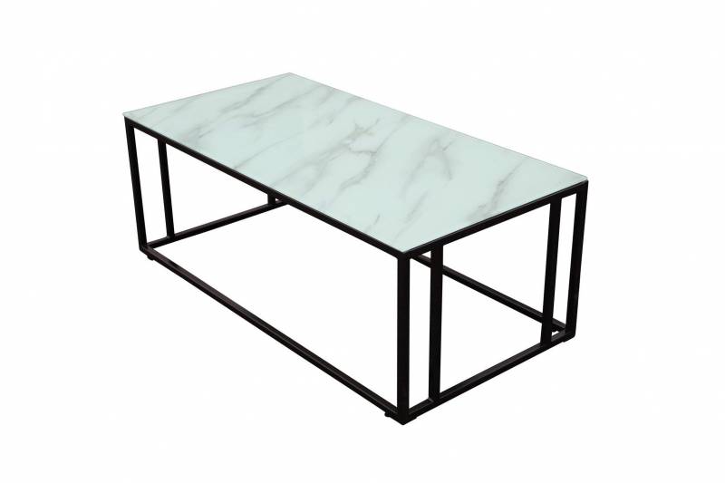 Rock 2.0 sofabord 120x60 cm med hvid marmorlook