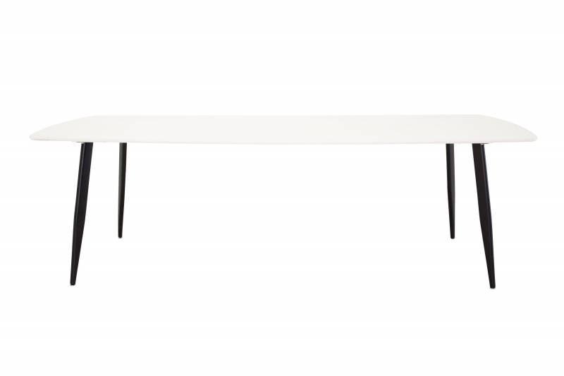 Polar spisebord 240x100cm MDF hvid med sort stel