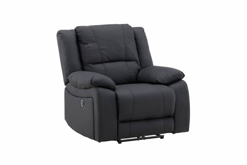 Singapore recliner l&aelig;nestol sort stof