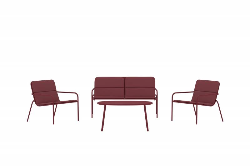 Fourni udend&oslash;rs lounges&aelig;t med sofa, stole og bord vinr&oslash;d