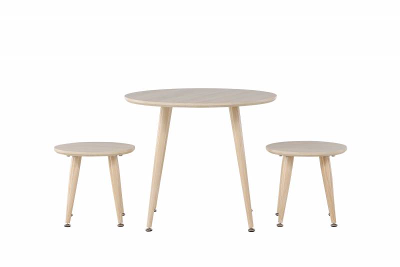 Kids b&oslash;rnebordss&aelig;t &Oslash;60cm med to stole natur