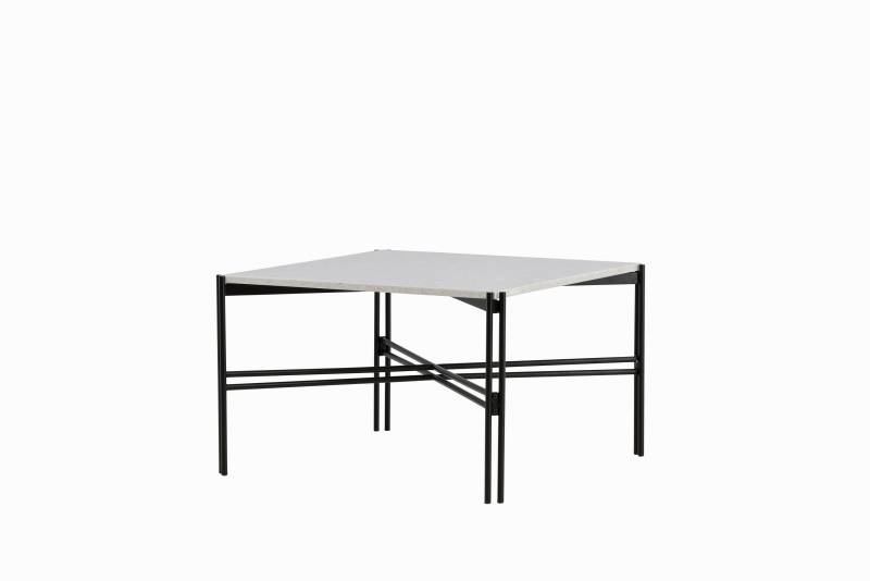 Razzia sofabord 75x75cm hvid terrazzo og sort stel