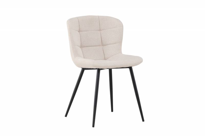Lily spisebordsstol med beige stof og sorte ben