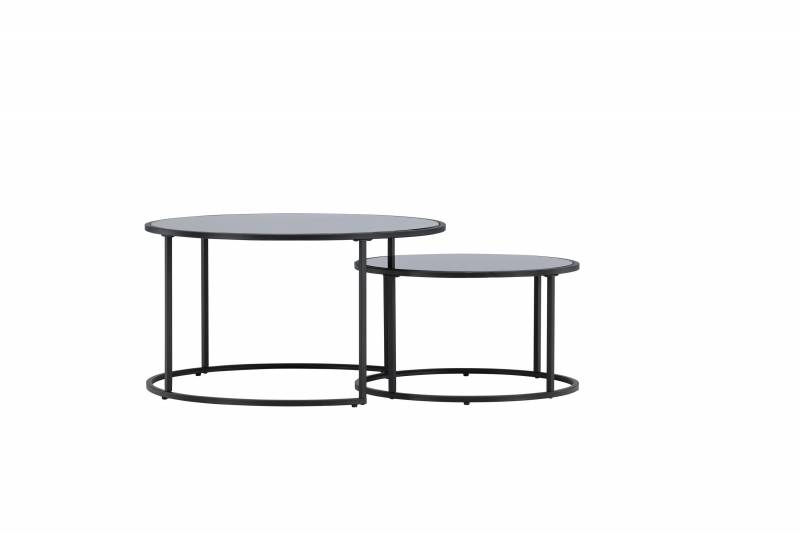 Twin sofabordes&aelig;t med  &Oslash;79cm og &Oslash;59cm sort