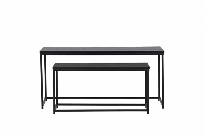 Staal sofabordss&aelig;t 100cm og 75cm sort