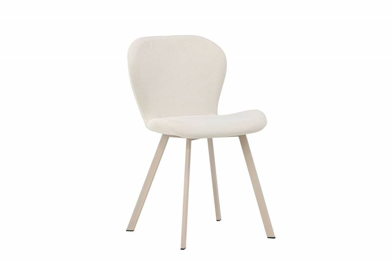Lilja spisebordsstol med beige stof og st&aring;lben