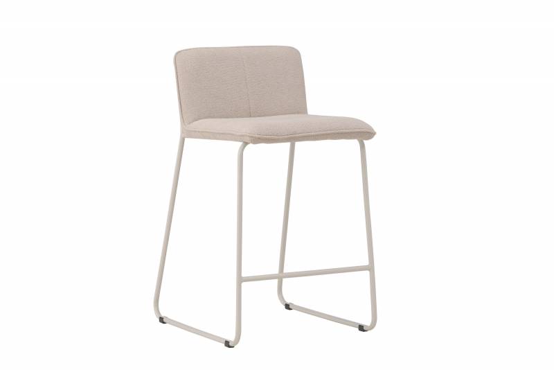 Bisbee barstol med h&oslash;jde 65 cm i beige boucl&eacute;