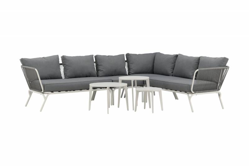 Roxo havem&oslash;bels&aelig;t med hj&oslash;rnesofa og borde hvid
