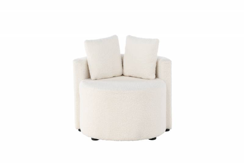 Kelso 2-personers sofa teddy polyester hvid