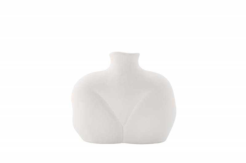 Harvey vase &Oslash;5cm glaseret stent&oslash;j hvid