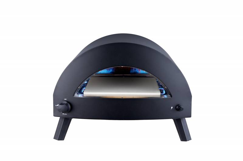 Bukom pizzaovn til gas med keramisk plade sort