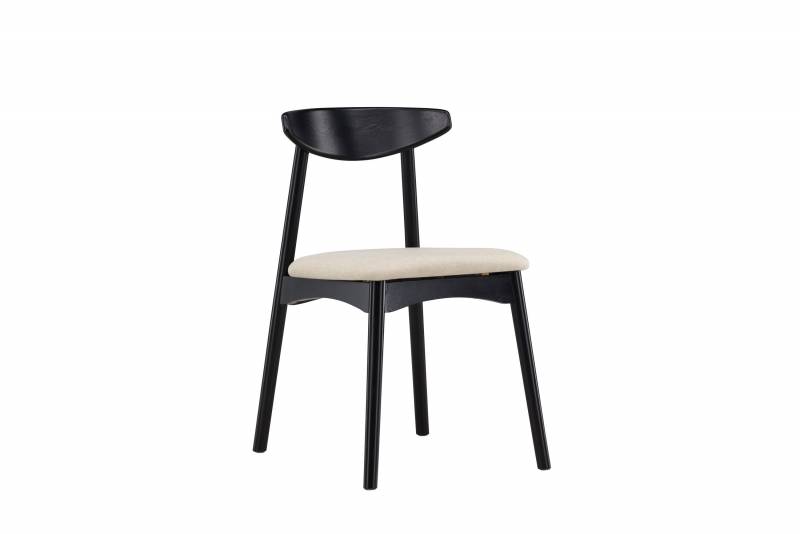 Ven spisebordsstol sort eg med beige s&aelig;de