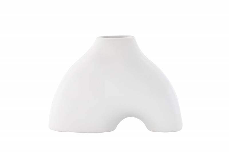 Kento vase 15x21x8cm glaseret stent&oslash;j hvid